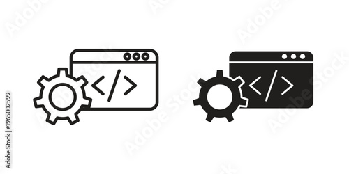 Web development icon in line design. icon for website design, mobile app, ui