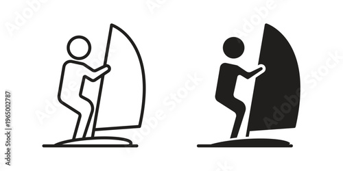 Windsurf icon in line design. icon for website design, mobile app, ui