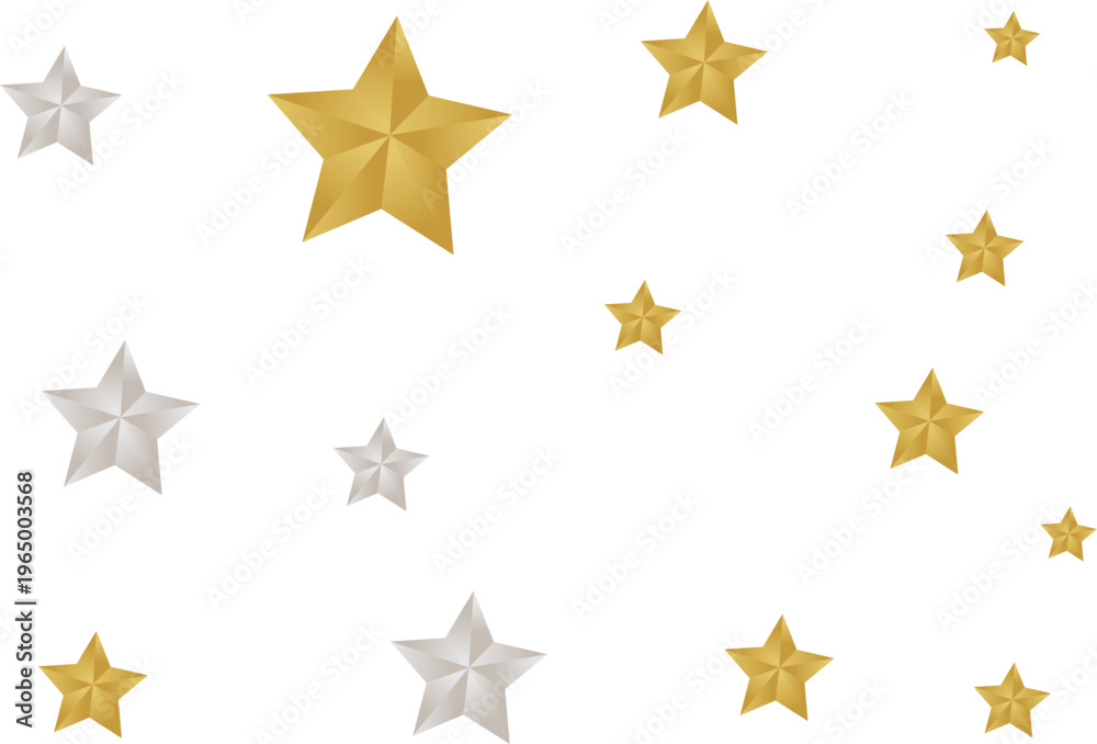 Fototapeta premium Scattered Gold and Silver Stars