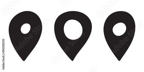 Set of hand drawn map pin Map marker pointer sign GPS and mapping tools Location pin symbol Pinpoint clipart in doodle style Single element for web, design