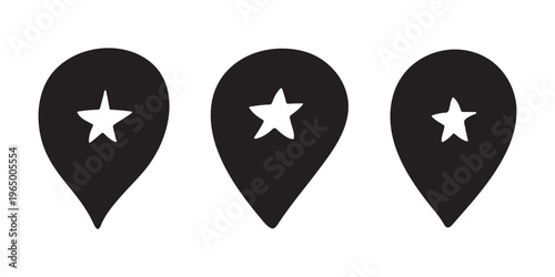 Set of hand drawn map pin Map marker pointer sign GPS and mapping tools Location pin symbol Pinpoint clipart in doodle style Single element for web, design