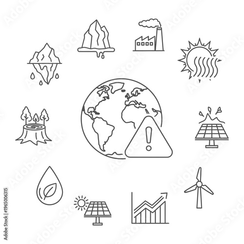 Global environmental warning icons