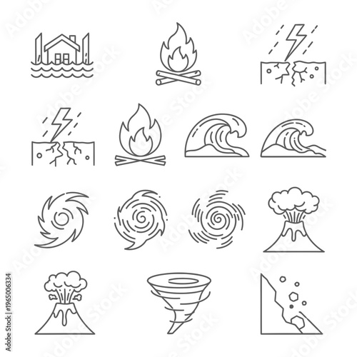 Natural disaster icons