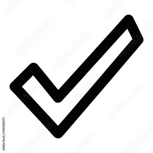 Simple check mark icon with a bold, black