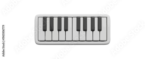 Miniature keyboard instrument isolated on black background