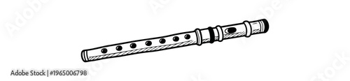 Musical instrument drawing isolated black background