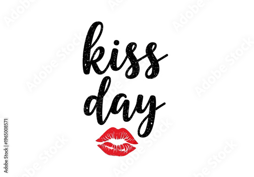 Kiss day with red lips