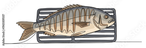 Delicious whole fish prepared for grilling on a cooking rack, perfect for culinary blogs restaurant menus seafood advertisements and healthy recipe content