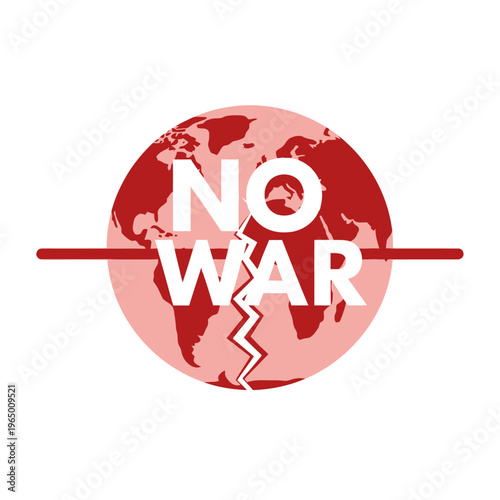No War Earth Cracked Globe Symbol Peace Concept