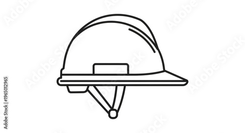 Safety helmet illustration - a detailed outline of a construction hard hat.