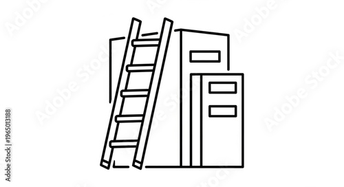 Ladder leaning against a stack of books, ready for reading and knowledge.