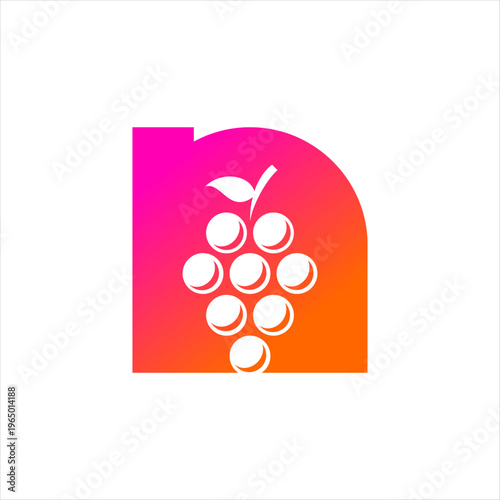 A logo that combines grapes and the letter n. This logo is perfect for a food business.