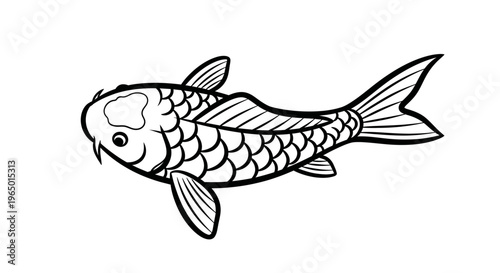 Simple fish vector illustration isolated on white background showing a marine animal in a clean cartoon style
