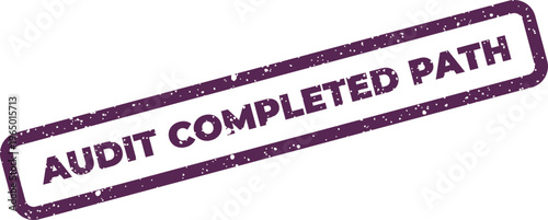 Foto Distressed audit completion stamp with a rough texture signaling the successful