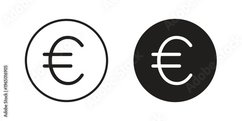Euro icon for ui app design and web designs