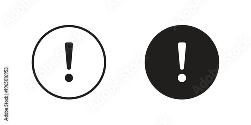 Exclamation button icon for ui app design and web designs