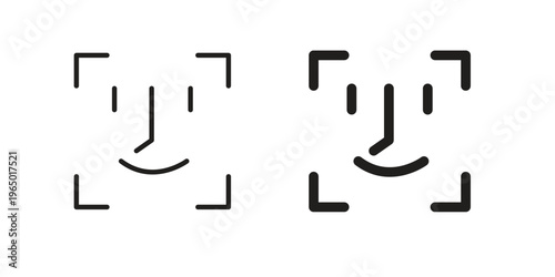 Face id icon for ui app design and web designs