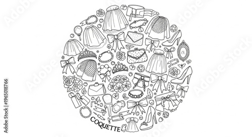 Abstract Circular Pattern of Organic Shapes and Textures.