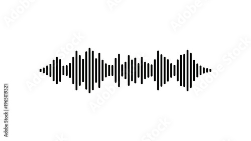 Audio sound waveform animation on a white background
