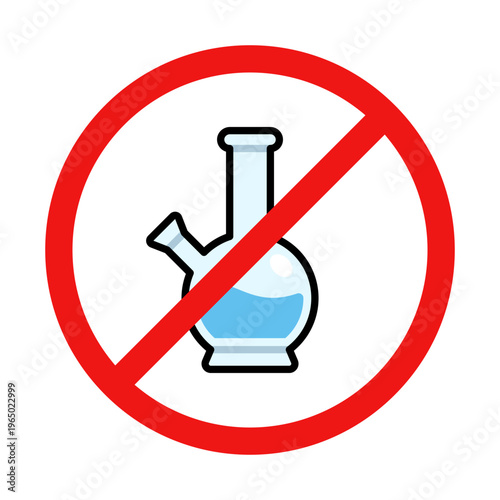 No Bong Sign on White Background