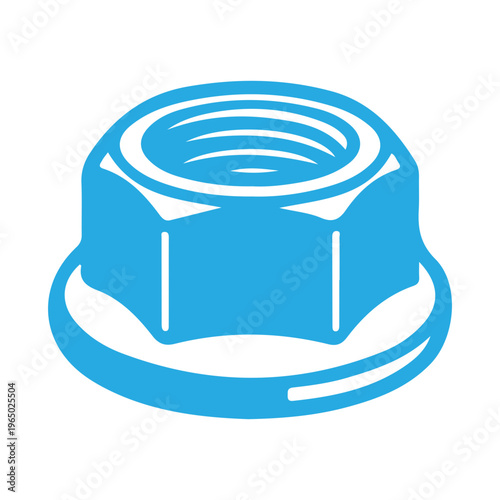 a flange nut, a type of fastener that features a wide, integrated washer like base to distribute pressure