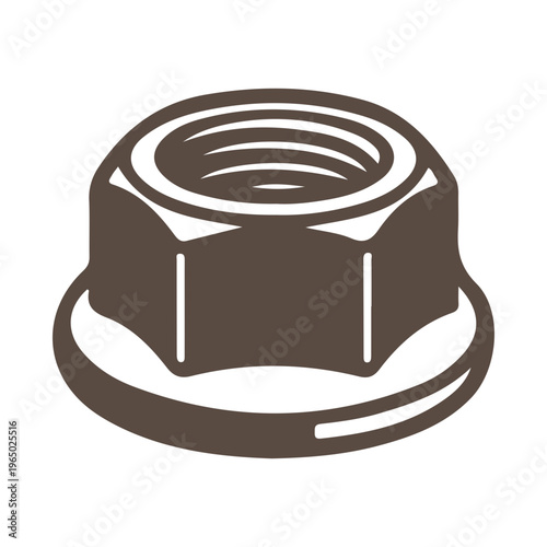 a flange nut, a type of fastener that features a wide, integrated washer like base to distribute pressure