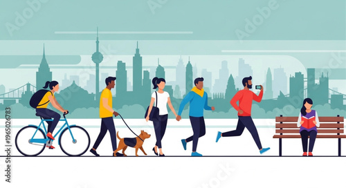 People walking in the city.