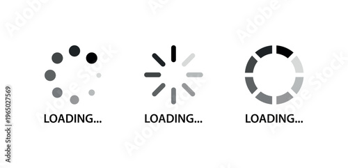 Minimal Circular Loading Icons Set, Dotted Progress, Buffering Indicator