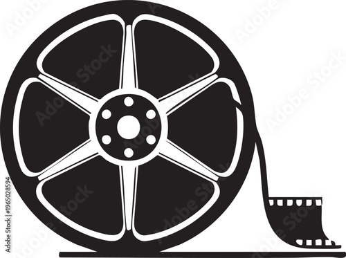 Film reel, movie reel, black icon, film strip, cinematic symbol