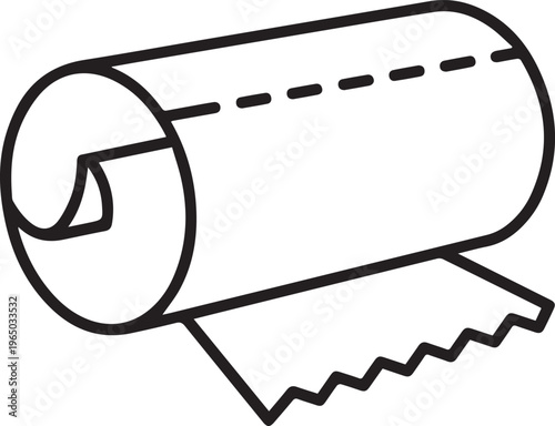 A roll of paper with a serrated edge