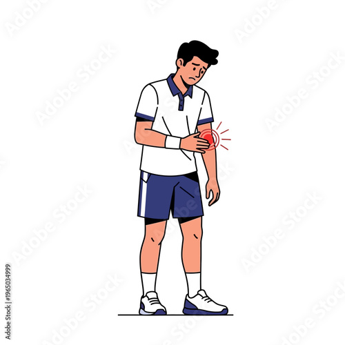 Tennis Player Experiencing Elbow Pain and Injury