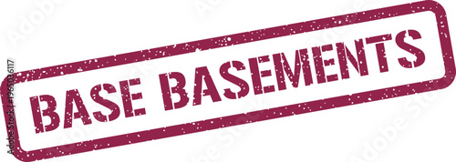 Foto Rectangular grunge stamp with BASE BASEMENTS text, implying underground structur