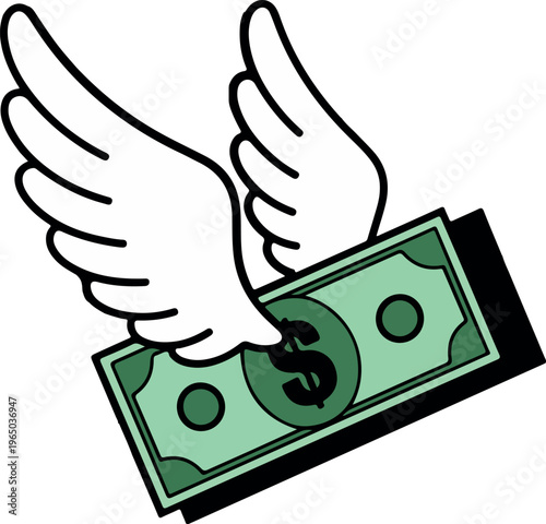Flying Money Vector Illustration
