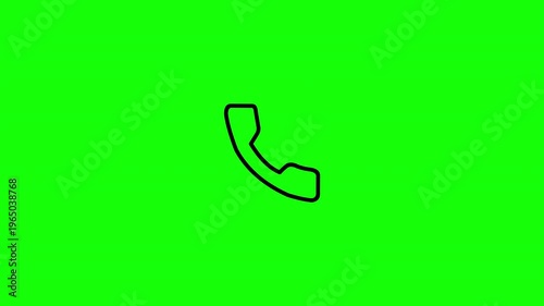 Outgoing Call Icon Animation Mobile Call Interface on Green Screen