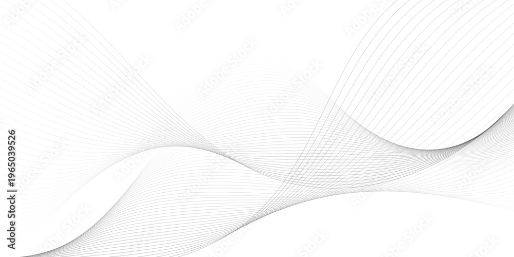 Fototapeta premium gray wave curve lines banner background design. Digital frequency track equalizer. Stylized line art background. modern soft luxury texture with smooth and clean vector subtle background illustration