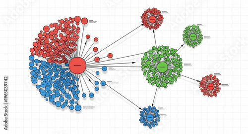 Virus particles connected network.