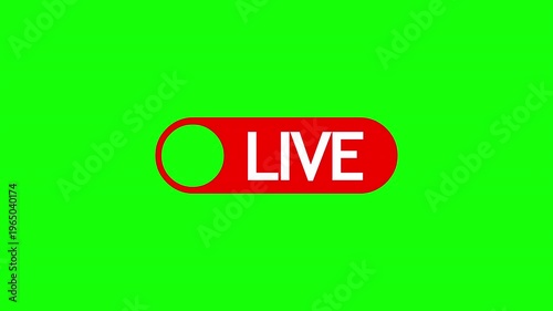 Live Toggle Switch Button Animation Streaming UI on Green Screen