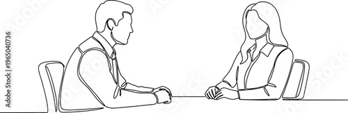 Man and woman in job interview or business meeting, discussion and conversation.