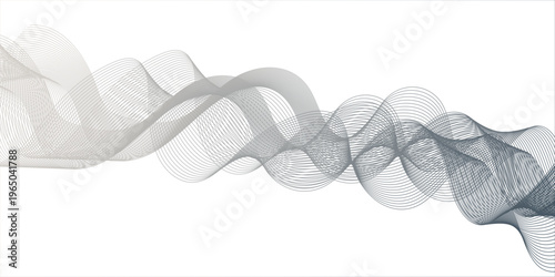 Grey ribbon on white background isolated as a 3d object with fashion eyewear and sunglasses design icon shape.