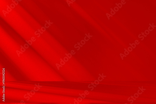 Studio style background wall decoration presentation uses white and red tones. with shadows cast from a nearby window, concept creating a decorative backdrop	