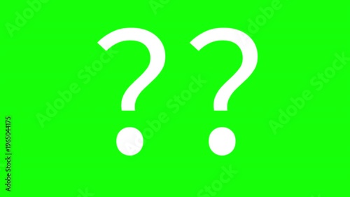 Question Mark Icon Animation Inquiry Symbol on Green Screen