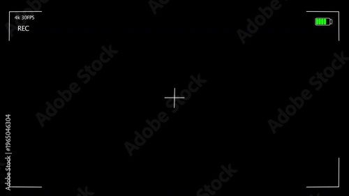 Video Recording Frame Overlay Camera UI Animation on Black Background