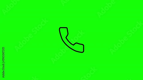 Incoming Call Icon Animation Mobile Phone UI on Green Screen