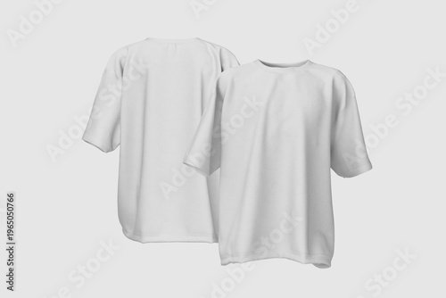 Oversize T-shirt Mockup front and back view isolated background