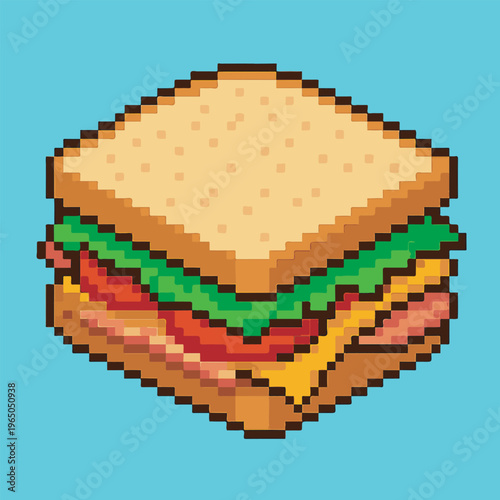 sandwhich pixel art, eps 10 illustration