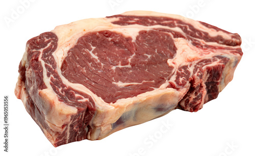 Raw ribeye steak meat beef isolated on a transparent background
