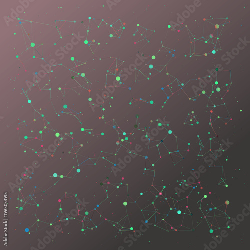 Wire Constellation abstract background with nodes, background, and lines elements; rhythmic composition, muted palette, elegant mood.
