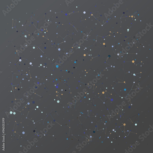 Wire Constellation abstract background with futuristic, signal, and stellar elements; dense composition, monochrome palette, calm mood.