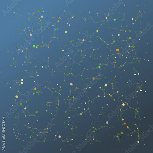 Wire Constellation abstract background with network, futuristic, and galaxy elements; radial composition, cool palette, minimal mood.