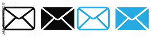 Collection of envelope icons in various colors and styles